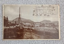 Mourne Mountains and Annalong Harbour, Ireland  - vintage postcard - 1939