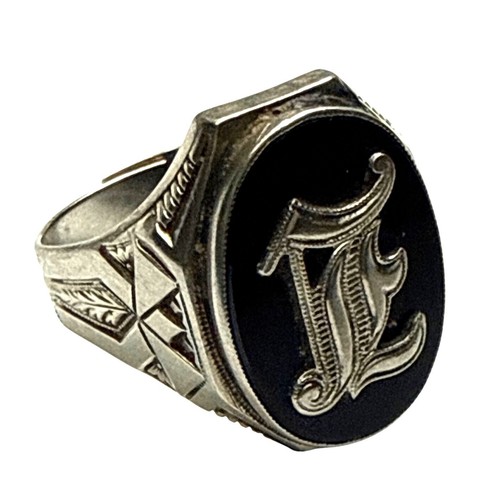 Art deco sterling silver onyx - deco,