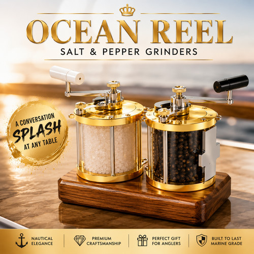 Gold fishing reel - fishing, salt