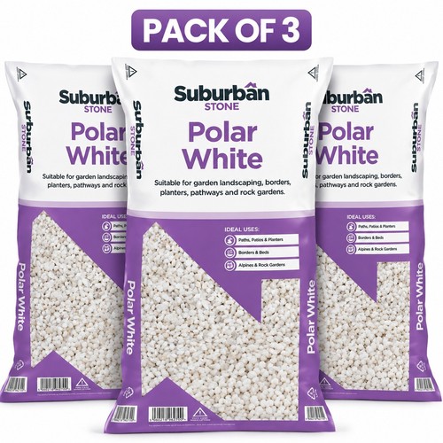 Polar white chippings 10mm - white,