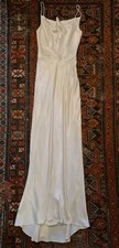Cream satin maxi - m,
