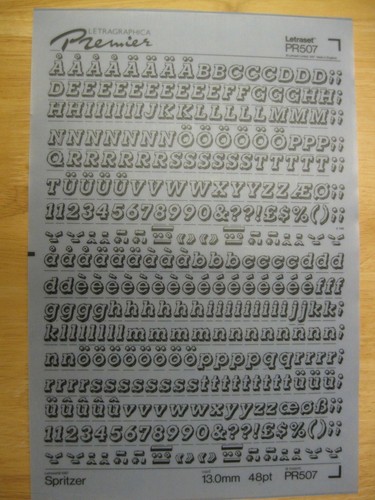 Letraset black - .1, x