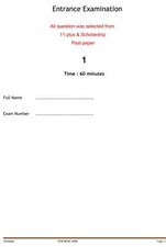 Paper-1  ELEVEN PLUS 11+ Maths
