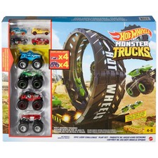 Hot Wheels Monster Trucks Epic Loop Challenge Playset With 1:64 *8 Die Cast Cars