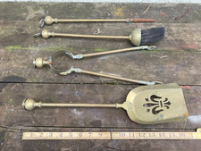 Vintage Brass 4 Piece Fire Side Companion Set/Tools
