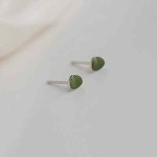 Pair of 6mm  mini oval Jade