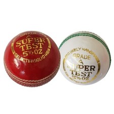 Cricket Ball 5 1/2 Oz Cricket Balls Red & white Hand Stitched Leather Hard Ball