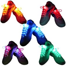 Pair of LED Light Up Shoe Laces Festival Party Rave Disco Xmas Stocking Gift