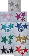 FABRIC GLITTER 3 STAR IRON-ON HOTFIX DANCE COSTUME TSHIRT DRESS TRANSFER PATCHES