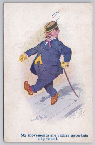 Postcard antique comic art - comic,