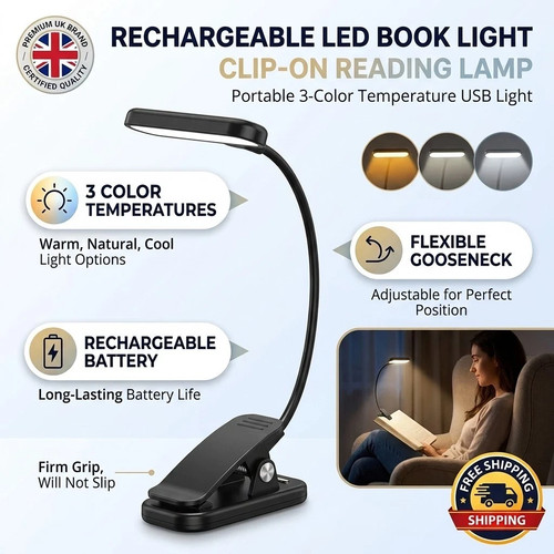 Rechargeable book light - rechargeable,