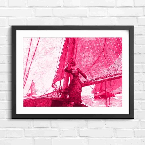 Victorian woman sailing yacht - victorian,