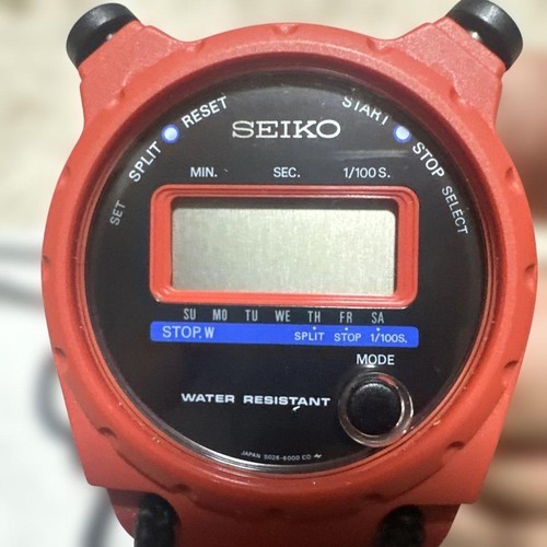 Seiko stopwatch s026 6000 red - stopwatch,