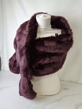 Women's Burgundy Faux Fur Wrap