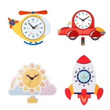 3D Cute Wall Clock Wooden