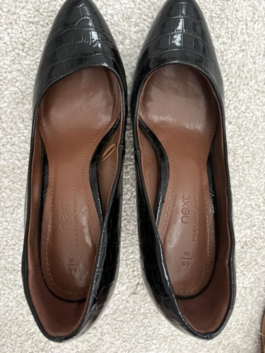 Black patent court shoes - patent,