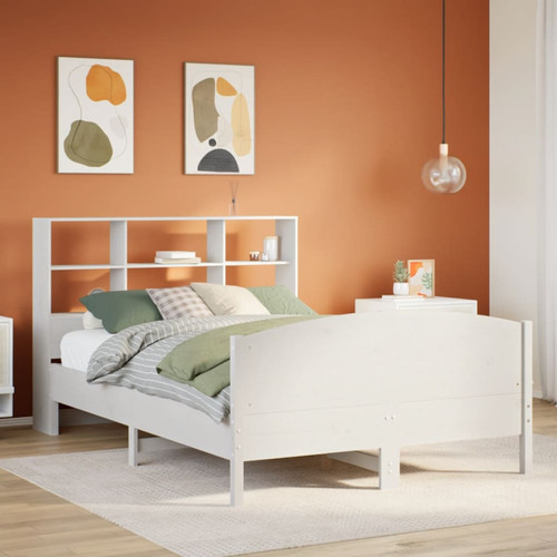Bookcase bed white solid - white,