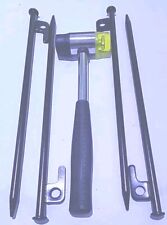 4x Heavy Duty Steel 12in Metal Tent Stakes Canopy Camping Pegs+ Double Sided Ham