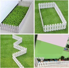 Plastic Picket Fence Christmas Tree Fences Garden Border Fence Decorative 12 PCS