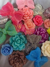 GIANT cabochon Flat back Resin KAWAII JUNK PHONE CASE CHARMS XL Flowers & Bows