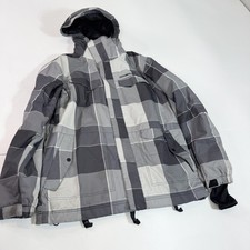 O'Neill Jacket Mens XL Gray Plaid Escape Series Hooded Ski Snowboard Waterproof