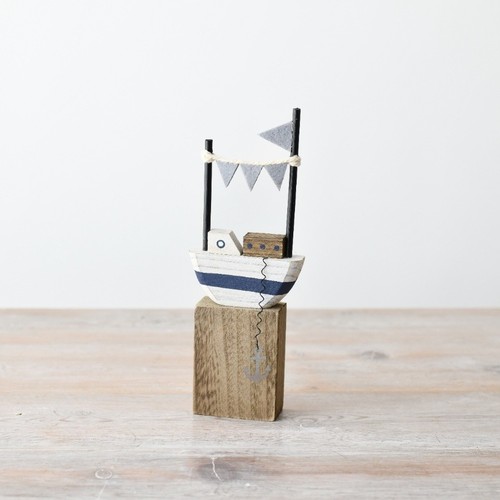 Wooden boat with flags - boat,