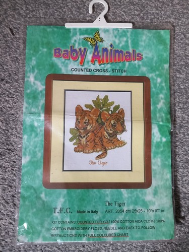 Cross stitch kit tiger - kit,