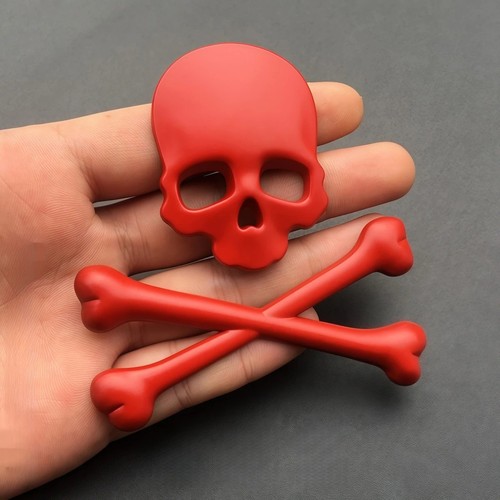 Red metal skull - 3d,
