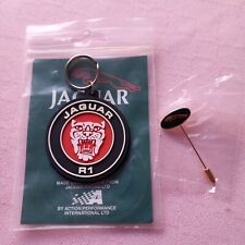 Vintage Jaguar R1 Keyring Still In Original Packaging + Leaping Cat Stick Pin
