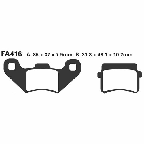 Pair pads ebc - pads, fa416tt