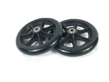 2x Wheelchair Front Castor Wheels 6 inch 150mm 8mm Bearings, black