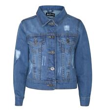 Kids Boys Light Blue Denim Jacket Designer Ripped Jeans Fashion Coat 3-13 Years