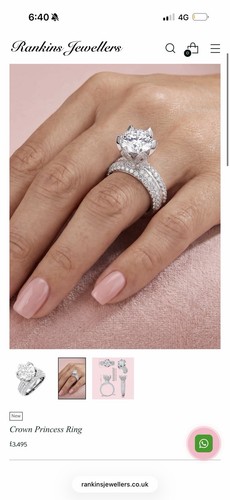 White gold crown ring - white,