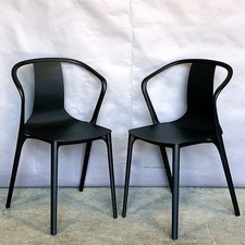 PAIR of VITRA Belleville Side Chairs Black Dining Cafe Bistro Side Stacking