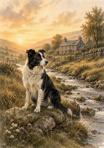 Border collie country - border,