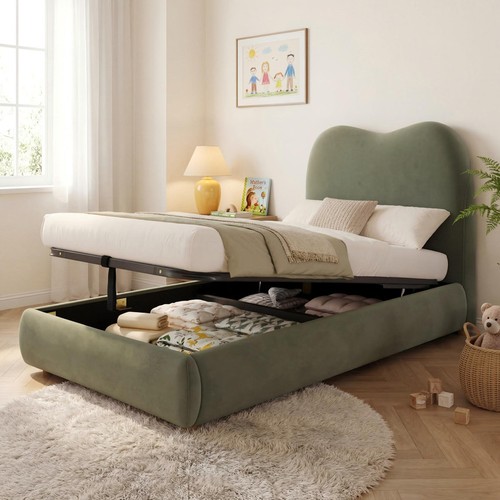 Velvet upholstered 3ft - upholstered, single
