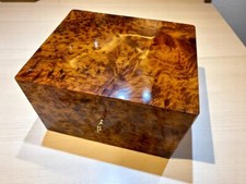 Large Lockable Jewelry Box Thuya Wooden Box Organizer With Key Keepsake Box