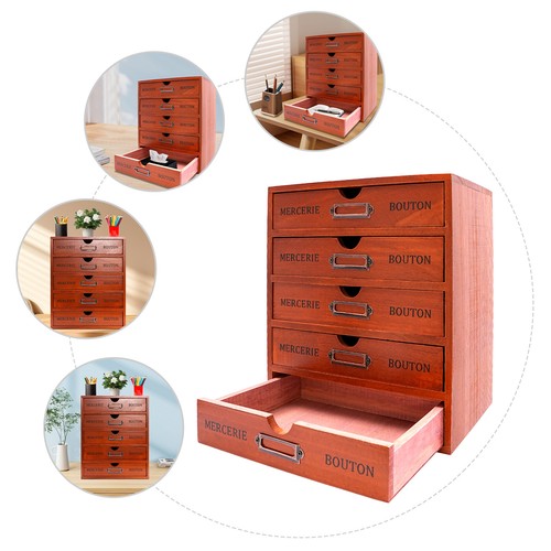 Drawer wooden desk organizer - 5-drawer,