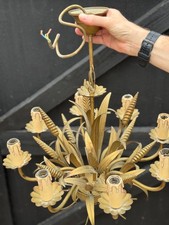 Vintage gilt wheatsheaf 8 arm chandelier light fitting