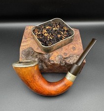 Unmarked Calabash – Vintage Estate Pipe with Nickel-Plated Collar