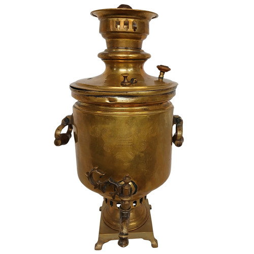 Antique russian brass samovar - brass,