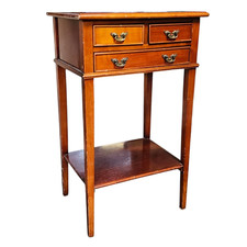 Antique Style 1960s Mahogany 3 drawer Side Table