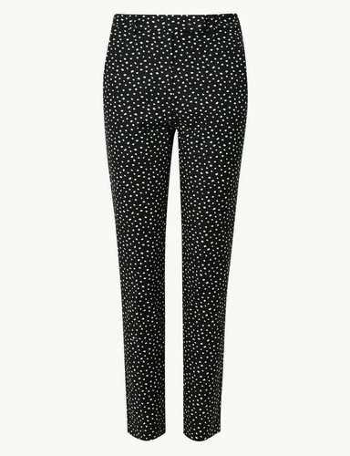 Mia black mix trousers - black,