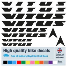Vitus bike decals labels with free bike protection (27 pack) - 21 colours