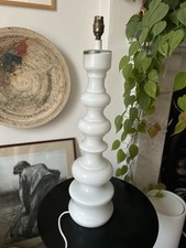 Large Glass Table Lamp Made In Sweden Mid Century Vintage No Shade