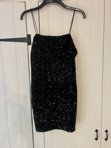 Black sequin sleeveless - black,