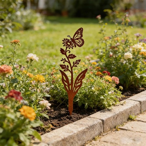 1pc wrought iron garden - wrought, stake