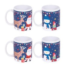 Set Of 4 Christmas Mugs Set