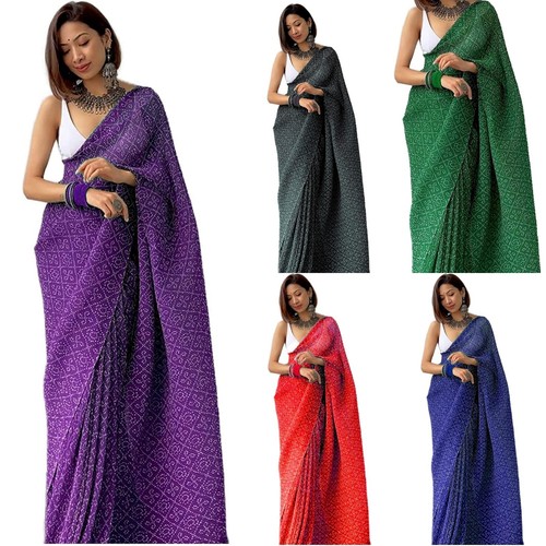Women full crushed bandhej - women's,