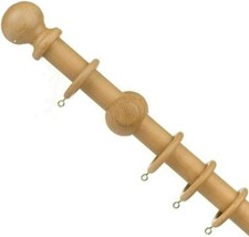 Wooden curtain eyelet pole top - wooden,